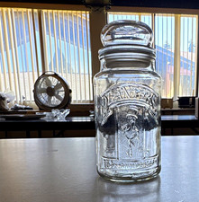 Planters Mr. Peanut 75th Anniversary Embossed Glass Jar with Lid — listing 5