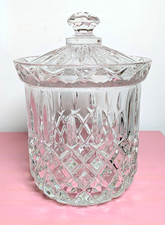 Gorham Lead Crystal Covered Biscuit Barrel / Candy Jar with Diamond & Fan Cut Pattern — listing 6