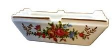 Hand-Painted Blue Floral Ceramic Ashtray with Cigarette Rests Yes - painted/stamped mark — listing 6