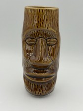 Vintage Polynesian Ceramic Tiki Mug with Carved Bearded Idol Face — listing 4