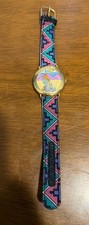 Parmex Quartz Watch with Blue Denim Fabric Strap, White Dial with Large Easy-Read Arabic Numerals — listing 6