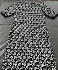 DKNY Black Sweater Dress with White Contrast Trim, Faux Pockets, 3/4 Sleeves, Size XL (NWT) — listing 6