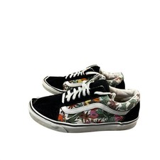 Vans Old Skool Floral Sneakers, Black/White with Flower Print, Women's 8 / Men's 6.5, listing 5