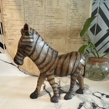 Hand-Carved Wooden Zebra Bookends, Pair (African Style) — listing 2