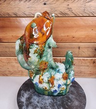 Vintage Chinese Blue and White Porcelain Koi Fish Bowl, Hand-Painted Carp Motif