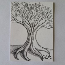 Original Landscape Painting of Trees by Water on Canvas Board — listing 3