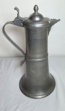 Antique Pewter Pear-Shaped Pitcher / Creamer with Pedestal Foot, listing 2