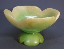 Carved Alabaster Bowl / Dish with Turned Foot — listing 5