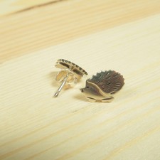 Sterling Silver Figural Hedgehog Stud Earrings, ~1 inch — listing 4