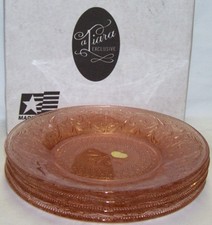 Pink Depression-Style Sandwich Glass Pattern Serving Plate / Chop Plate