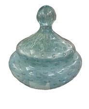 Vintage Round Glass Vanity/Serving Tray with Faux-Marble Handles — listing 3