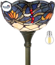 Vintage Hollywood Regency Smoked Glass Lotus Flower Floor Lamp with Brass Trim — listing 6