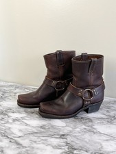 Frye Cognac Brown Leather Western Boots with Embossed F Logo — listing 3