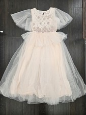 Tutu du Monde Girls' Ivory Tulle Tiered Party Dress with Pearl & Sequin Embellished Bodice — listing 2