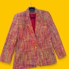 Multicolor Bouclé Tweed Longline Blazer