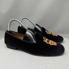Stubbs & Wootton Burgundy Velvet Slipper with Gold Crown Embroidery — listing 4