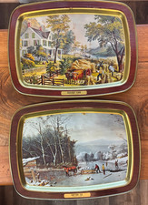 Currier & Ives Blue Two-Tier Serving Tidbit Tray by Royal China — listing 3