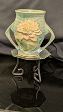 Roseville Pottery Water Lily Two-Handled Vase, Shape 79-9, Brown/Rust Colorway — listing 5