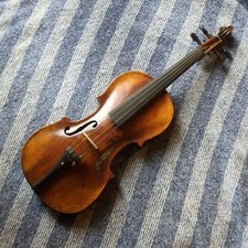 Decorative Carved Full-Size 4/4 Violin with Leaf-Motif Relief Carving and Inlaid Chinrest — listing 5