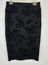 Sheer Black Velvet Burnout Geometric Square Pattern Skirt with Side Ties — listing 6