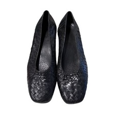Trotters Black Leather Block-Heel Loafer Pumps, Women's 9-10 — listing 2