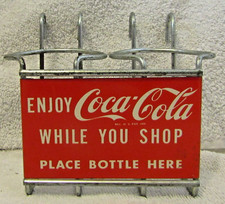 Vintage Coca-Cola Wire Shopping Cart Bottle Holder "Enjoy Coca-Cola While You Shop" — listing 6