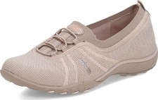 Women's Taupe Faux Suede Lace-Up Ballet-Style Sneaker Flats with White Stripe Accents — listing 2