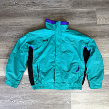 Columbia Sport Vintage Blue Hooded Rain Jacket / Windbreaker Shell