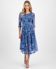 Robbie Bee Cowl Neck Floral Print Sleeveless Midi Dress — listing 3