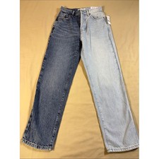 PacSun Two-Tone Patchwork Wide-Leg Jeans with Raw Hem — listing 6
