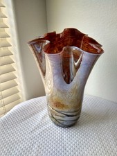 Hand-Blown Ruffled Handkerchief Glass Vase — listing 2