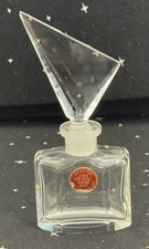 Vintage Art Deco Cut Crystal Perfume Bottle with Tall Sail-Shaped Stopper — listing 5