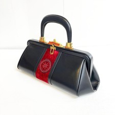 Roberta di Camerino Red Leather Handbag with Silver Repoussé Dome Studs — listing 3