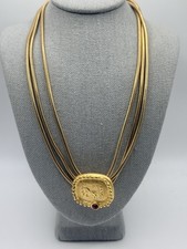 Egyptian Revival Rectangular Pendant with Deities (Anubis, Isis, Horus), listing 3