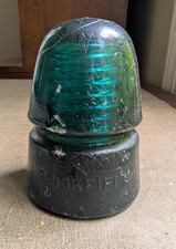 Brookfield No. 16 Aqua Glass Beehive Telegraph Insulator, Patents 1884 — listing 5