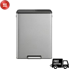 Step-On Trash Can 60L Stainless Steel Silver - Lot of 18 — listing 3