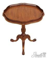 Vintage Style Accent Side Table with Gallery Top and Splayed Saber Legs — listing 3