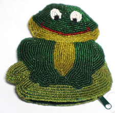 Hand-Beaded Frog & Lily Pad Crossbody Purse with Beaded Strap — listing 6