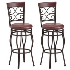 Vintage Mid-Century Swivel Bar Stools with Bucket Seats and Chrome Footrest Set of 4 or more — listing 4