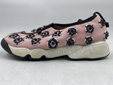 Christian Dior Fusion Sneakers with Sequin & Bead Embellishment, White/Navy — listing 4