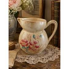 Antique Porcelain Cabbage Rose Transfer Milk Pitcher / Jug Yes - has a printed/stamped mark — listing 4