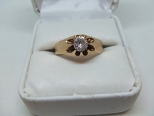 Vintage 10K White Gold Men's Ring with Blue Sapphire Cabochon and Diamond Accents Something else / can't tell — listing 5