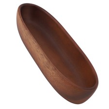 Carved Hardwood Salad Bowl Serving Set with Leaf-Motif Servers — listing 6