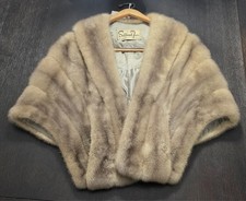 Vintage Mink Fur Stole with Shawl Collar, Miller Bros Rome