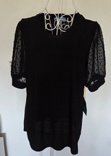 CeCe Short Puff-Sleeve Sweater Top, Bright Cherry, Size L