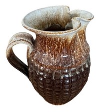 Vintage Brown Drip Glaze Pitcher and Wash Basin Bowl Set — listing 2