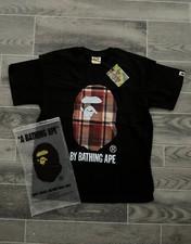 BAPE Check Side Big Ape Head Tee White/Blue — listing 6