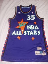 Adidas Hardwood Classics Detroit Pistons #33 Grant Hill Teal Horse Throwback Swingman Jersey — listing 3