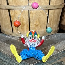 Vintage Wind-Up Juggling Clown Toy with Composition Head and Cloth Body — listing 5