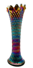 Amethyst Purple Glass Ruffled-Rim Vase, Maker Unknown — listing 4
